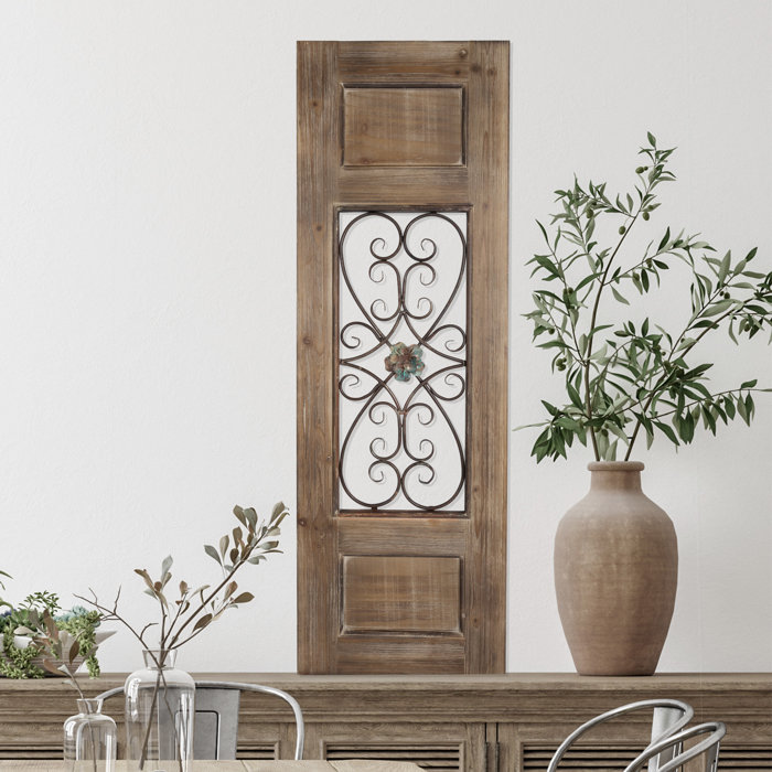 Laurel Foundry Modern Farmhouse Oliverio Decorative Metal and Wood Door